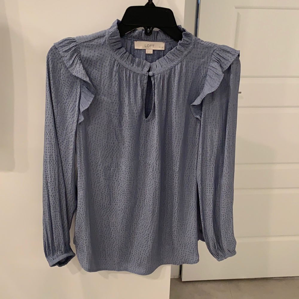 Loft ruffle shoulder blouse